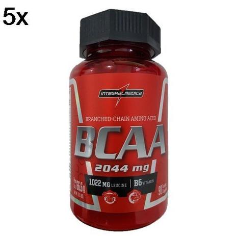 Kit 5X BCAA 2044mg - 90 Cápsulas - IntegralMédica - Integralmedica Menor preço em Kit 5X BCAA 2044mg - 90 Cápsulas - IntegralMédica - Integralmedica