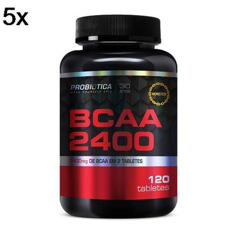 Kit 5X BCAA 2400 - 120 Tabletes - Probiótica Menor preço em Kit 5X BCAA 2400 - 120 Tabletes - Probiótica