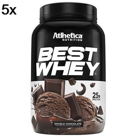Kit 5X Best Whey - 900g Double Chocolate - Atlhetica Nutrition Menor preço em Kit 5X Best Whey - 900g Double Chocolate - Atlhetica Nutrition