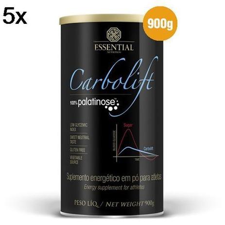 Kit 5X Carbolift 100 Palatinose - 900g - Essential Nutrition Menor preço em Kit 5X Carbolift 100 Palatinose - 900g - Essential Nutrition