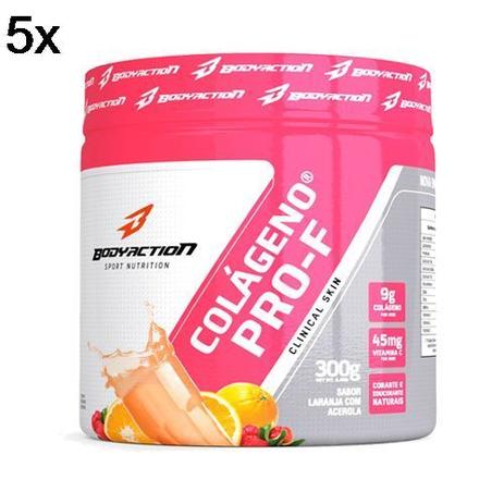 Kit 5X Colágeno Hidrolisado Clinical Skin - 300g Laranja com Acerola - BodyAction Menor preço em Kit 5X Colágeno Hidrolisado Clinical Skin - 300g Laranja com Acerola - BodyAction