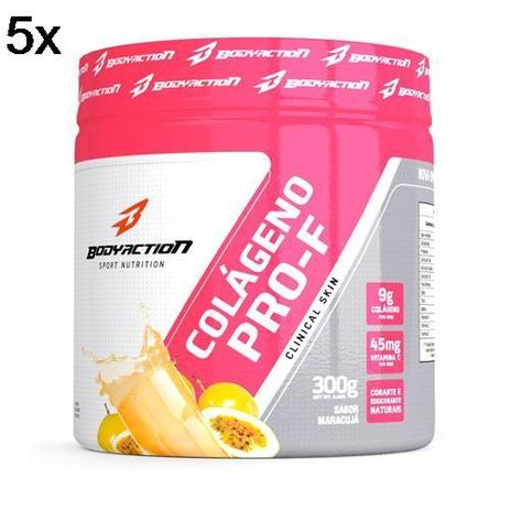 Kit 5X Colágeno Hidrolisado Clinical Skin - 300g Maracujá - BodyAction Menor preço em Kit 5X Colágeno Hidrolisado Clinical Skin - 300g Maracujá - BodyAction