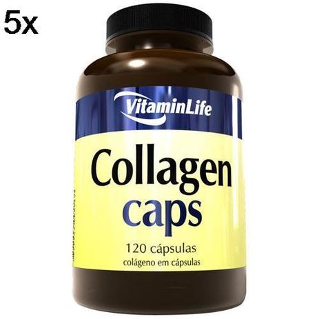 Kit 5X Collagen Caps Colágeno - 120 Cápsulas - VitaminLife Menor preço em Kit 5X Collagen Caps Colágeno - 120 Cápsulas - VitaminLife