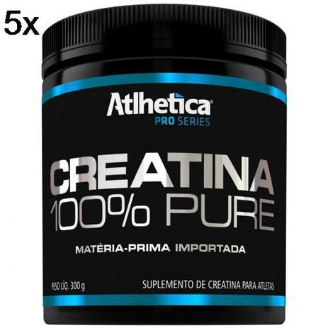 Kit 5X Creatina 100 Pure Pro Series - 300g Natural - Atlhetica Nutrition Menor preço em Kit 5X Creatina 100 Pure Pro Series - 300g Natural - Atlhetica Nutrition