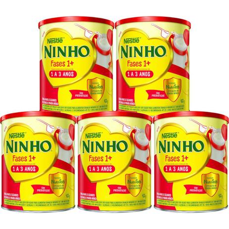 Kit 5x Fórmula Infantil Em Pó Nestlé Ninho Fases 1+ Em Lata De 400g - Eximia Menor preço em Kit 5x Fórmula Infantil Em Pó Nestlé Ninho Fases 1+ Em Lata De 400g - Eximia