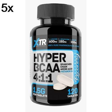 Kit 5X Hyper BCAA 4:1:1 - 120 Tabletes - XTR - Xtr nutrition Menor preço em Kit 5X Hyper BCAA 4:1:1 - 120 Tabletes - XTR - Xtr nutrition
