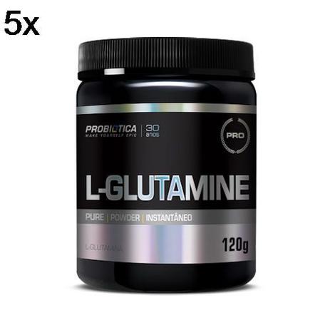 Kit 5X L-Glutamine - 120g - Probiótica Menor preço em Kit 5X L-Glutamine - 120g - Probiótica