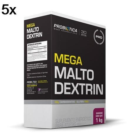 Kit 5X Mega Maltodextrin - 1 Kg Guaraná com Açaí - Probiótica Menor preço em Kit 5X Mega Maltodextrin - 1 Kg Guaraná com Açaí - Probiótica