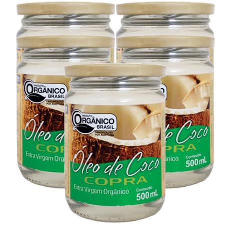 Kit 5x Óleo de Coco Extra Virgem Orgânico 500ml - Copra Menor preço em Kit 5x Óleo de Coco Extra Virgem Orgânico 500ml - Copra
