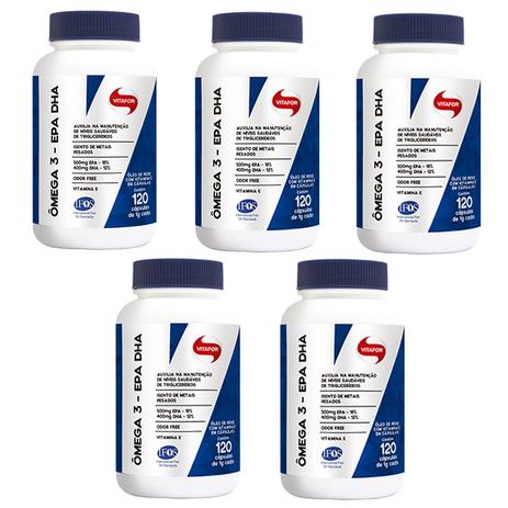 Kit 5X Ômega 3 EPA/DHA 120 cápsulas - Vitafor Menor preço em Kit 5X Ômega 3 EPA/DHA 120 cápsulas - Vitafor