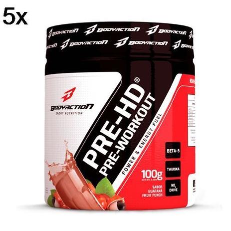 Kit 5X Pre-HD - 100g Guaraná Fruit Punch - BodyAction Menor preço em Kit 5X Pre-HD - 100g Guaraná Fruit Punch - BodyAction
