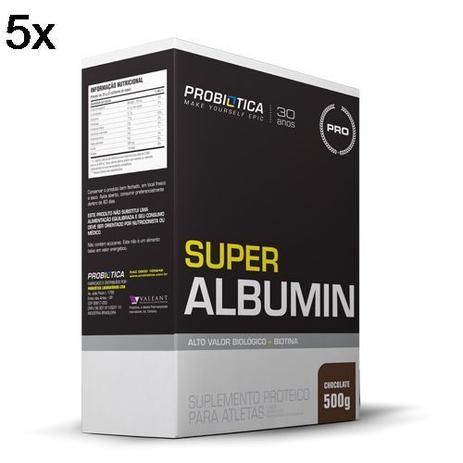 Kit 5X Super Albumin - 500g Chocolate - Probiótica Menor preço em Kit 5X Super Albumin - 500g Chocolate - Probiótica