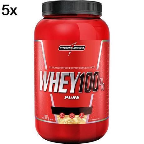 Kit 5X Super Whey 100 Pure - 907g Cookies Cream - IntegralMédica - Integralmedica Menor preço em Kit 5X Super Whey 100 Pure - 907g Cookies Cream - IntegralMédica - Integralmedica