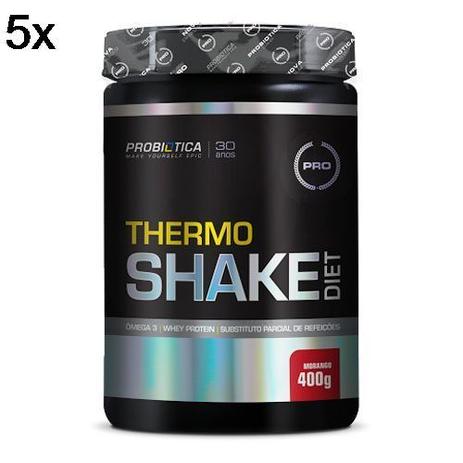 Kit 5X Thermo Shake Diet - 400g Morango - Probiótica Menor preço em Kit 5X Thermo Shake Diet - 400g Morango - Probiótica