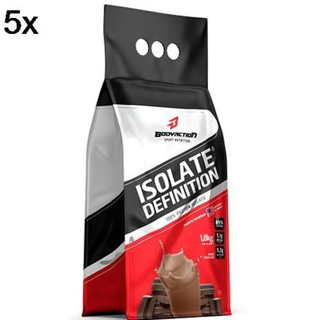 Kit 5X Whey Isolate Definition - 1800g Refil Chocolate - BodyAction Menor preço em Kit 5X Whey Isolate Definition - 1800g Refil Chocolate - BodyAction