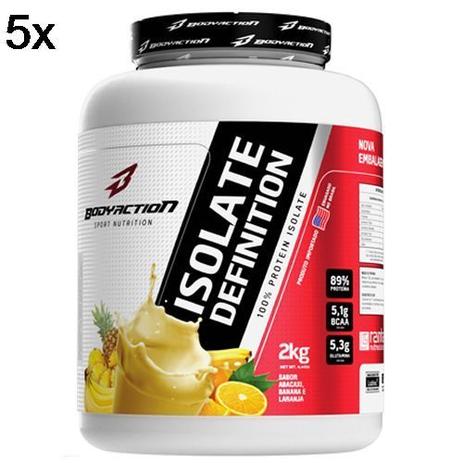 Kit 5X Whey Isolate Definition - 2000g Abacaxi, Banana, Laranja - BodyAction Menor preço em Kit 5X Whey Isolate Definition - 2000g Abacaxi, Banana, Laranja - BodyAction
