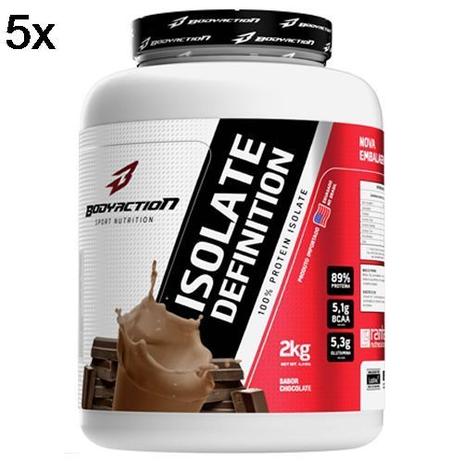 Kit 5X Whey Isolate Definition - 2000g Chocolate - BodyAction Menor preço em Kit 5X Whey Isolate Definition - 2000g Chocolate - BodyAction