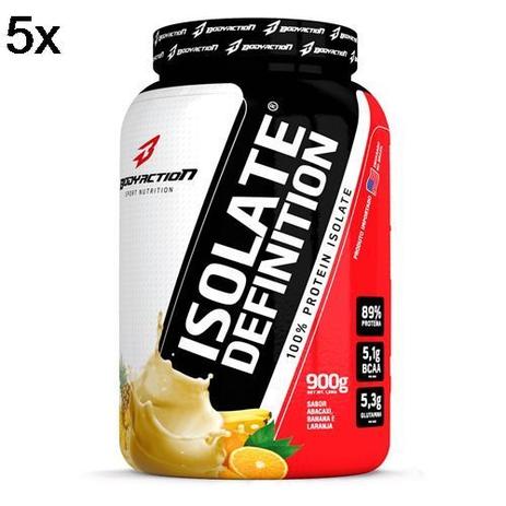 Kit 5X Whey Isolate Definition - 900g Abacaxi, Banana, Laranja, - BodyAction Menor preço em Kit 5X Whey Isolate Definition - 900g Abacaxi, Banana, Laranja, - BodyAction