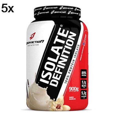 Kit 5X Whey Isolate Definition - 900g Baunilha - BodyAction Menor preço em Kit 5X Whey Isolate Definition - 900g Baunilha - BodyAction