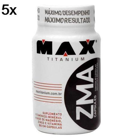 Kit 5X ZMA - 90 Cápsulas - Max Titanium Menor preço em Kit 5X ZMA - 90 Cápsulas - Max Titanium