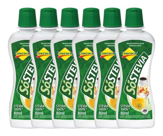 kit 6 Adoçante Líquido SóStevia 80ml - Lowcucar Menor preço em kit 6 Adoçante Líquido SóStevia 80ml - Lowcucar