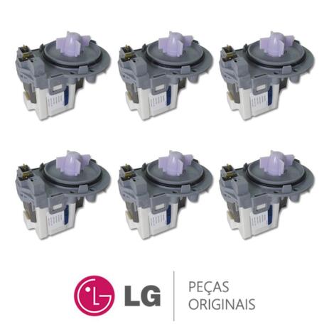 KIT 6 Bombas de Drenagem 220V RT021900 EAU61383504 Lavadora e Lava e Seca LG WD-1403FDA, WD-1409FDA Menor preço em KIT 6 Bombas de Drenagem 220V RT021900 EAU61383504 Lavadora e Lava e Seca LG WD-1403FDA, WD-1409FDA
