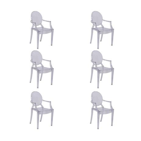 Kit 6 cadeiras ghost em policarbonato transparente - Or design Menor preço em Kit 6 cadeiras ghost em policarbonato transparente - Or design
