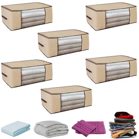 Kit 6 Caixas Organizadora Edredons Roupas Reutilizavel Anti Mofo - Ke Home é ruim? Kit 6 Caixas Organizadora Edredons Roupas Reutilizavel Anti Mofo - Ke Home é boa?
