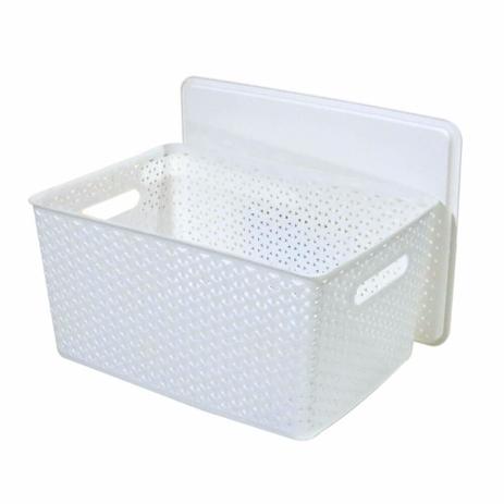 Kit 6 Caixas Organizadoras Rattan Empilhável Grande Branca - Superdigi Menor preço em Kit 6 Caixas Organizadoras Rattan Empilhável Grande Branca - Superdigi
