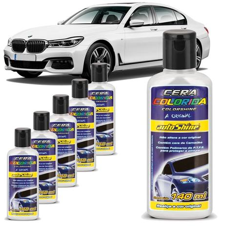 Kit 6 Ceras Automotiva Colorida Branca Autoshine Colorshine 140ml Menor preço em Kit 6 Ceras Automotiva Colorida Branca Autoshine Colorshine 140ml