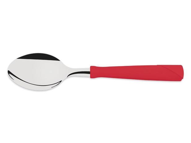 Kit 6 colher de mesa new kolor vermelho lamina de aco inox e cabo de polipropileno tramontina Menor preço em Kit 6 colher de mesa new kolor vermelho lamina de aco inox e cabo de polipropileno tramontina