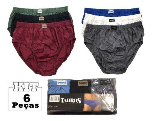 Kit 6 Cueca Masculina Plus Size Confortável Grande 100% Algodão - TAURUS Menor preço em Kit 6 Cueca Masculina Plus Size Confortável Grande 100% Algodão - TAURUS