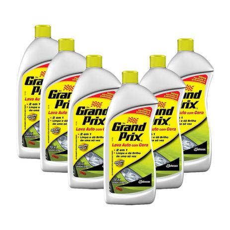 Kit 6 Detergente Automotivo Grand Prix com Cera 2 em 1 200ml Menor preço em Kit 6 Detergente Automotivo Grand Prix com Cera 2 em 1 200ml