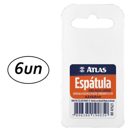 Kit 6 Espátula Plasticas Para Massa Corrida Atlas 4,5cm Menor preço em Kit 6 Espátula Plasticas Para Massa Corrida Atlas 4,5cm