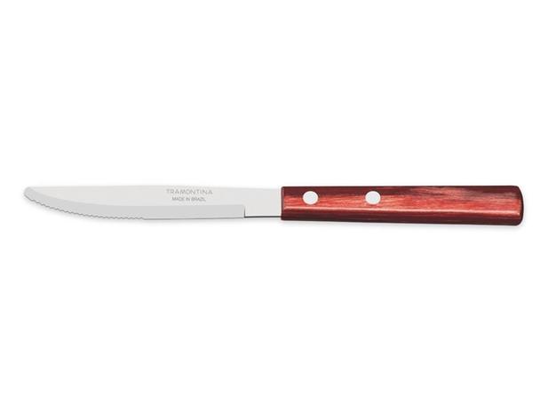 Kit 6 faca para sobremesa 3 polywood vermelho lamina de aco inox e cabo de madeira tramontina é boa?