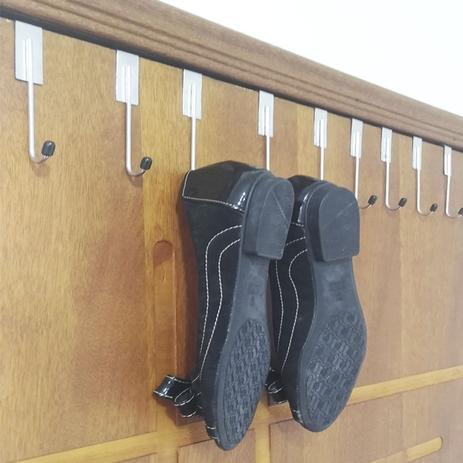 Kit 6 Gancho Sapateira Cabideiro Mancebo Cromado na Porta Organizador para Roupas Sapatos e Bolsa - Nacional Menor preço em Kit 6 Gancho Sapateira Cabideiro Mancebo Cromado na Porta Organizador para Roupas Sapatos e Bolsa - Nacional