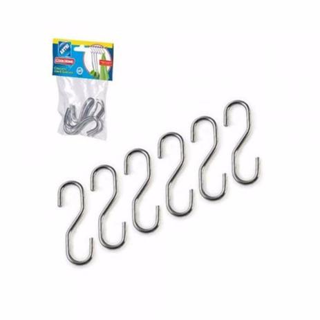 Kit 6 Ganchos Para Barra Cook Home - Arthi Menor preço em Kit 6 Ganchos Para Barra Cook Home - Arthi