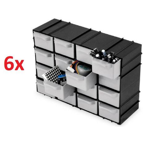 Kit 6 gaveteiro caixa organizadora com 16 gavetas divisorias multiuso organizador empilhavel plastic - Arqplast Menor preço em Kit 6 gaveteiro caixa organizadora com 16 gavetas divisorias multiuso organizador empilhavel plastic - Arqplast