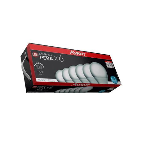 Kit 6 Lâmpadas LED Bulbo 9W 6500K Bivolt Emissão de Luz Branca Avant Menor preço em Kit 6 Lâmpadas LED Bulbo 9W 6500K Bivolt Emissão de Luz Branca Avant
