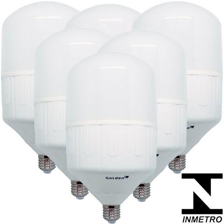 Kit 6 Lâmpadas Led E27 Bulbo 50W Alta Potência Golden 3935 Ultraled Branco Frio 6500K 4500 Lm Bivolt Menor preço em Kit 6 Lâmpadas Led E27 Bulbo 50W Alta Potência Golden 3935 Ultraled Branco Frio 6500K 4500 Lm Bivolt