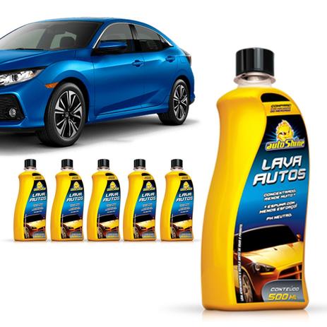 Kit 6 Lava Auto 500ml Autoshine Menor preço em Kit 6 Lava Auto 500ml Autoshine