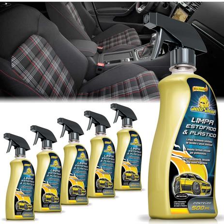 Kit 6 Limpa Plastico e Estofado 500ml AutoShine Menor preço em Kit 6 Limpa Plastico e Estofado 500ml AutoShine