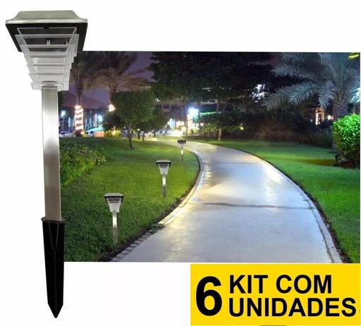 Kit 6 Luminária Solar jardim led branco balizador inox torre prova de água - Ecoforce é boa?