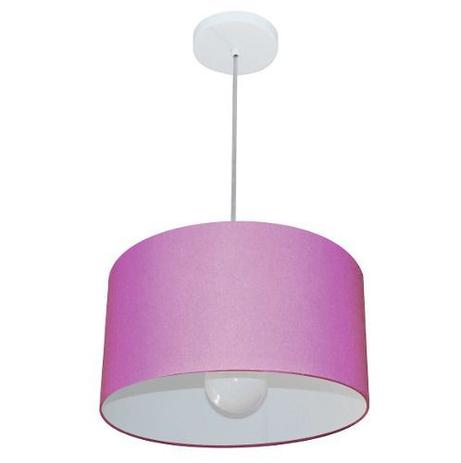 Kit/6 Lustre Pendente Cilindrico Md-4031 Cupula Tecido 40x21cm Lilas - Vivare iluminação Menor preço em Kit/6 Lustre Pendente Cilindrico Md-4031 Cupula Tecido 40x21cm Lilas - Vivare iluminação