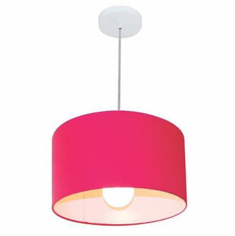 Kit/6 Lustre Pendente Cilindrico Md-4031 Cupula Tecido 40x21cm Rosa Pink - Vivare iluminação Menor preço em Kit/6 Lustre Pendente Cilindrico Md-4031 Cupula Tecido 40x21cm Rosa Pink - Vivare iluminação