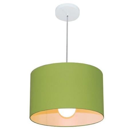 Kit/6 Lustre Pendente Cilindrico Md-4031 Cupula Tecido 40x21cm Verde Limao - Vivare iluminação Menor preço em Kit/6 Lustre Pendente Cilindrico Md-4031 Cupula Tecido 40x21cm Verde Limao - Vivare iluminação