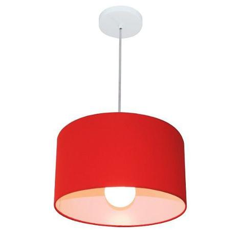 Kit/6 Lustre Pendente Cilindrico Md-4031 Cupula Tecido 40x21cm Vermelho - Vivare iluminação Menor preço em Kit/6 Lustre Pendente Cilindrico Md-4031 Cupula Tecido 40x21cm Vermelho - Vivare iluminação