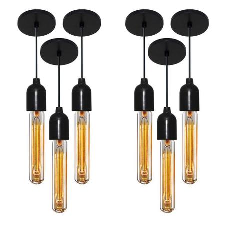 Kit/6 Lustre Pendente Luminaria Md-4149 Suporte Para Lampada / Não Inclusa - Vivare iluminação Menor preço em Kit/6 Lustre Pendente Luminaria Md-4149 Suporte Para Lampada / Não Inclusa - Vivare iluminação