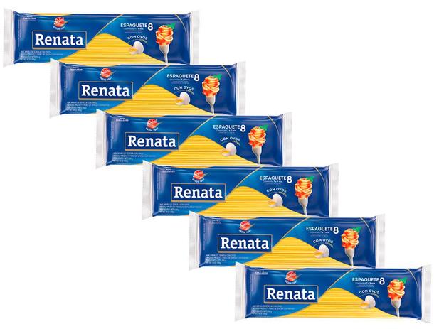 Kit 6 Macarrão Espaguete 8 Com Ovos Renata 500g Menor preço em Kit 6 Macarrão Espaguete 8 Com Ovos Renata 500g
