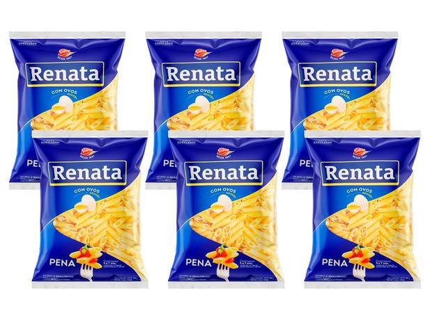 Kit 6 Macarrão Pena Penne Com Ovos Renata 500g Menor preço em Kit 6 Macarrão Pena Penne Com Ovos Renata 500g